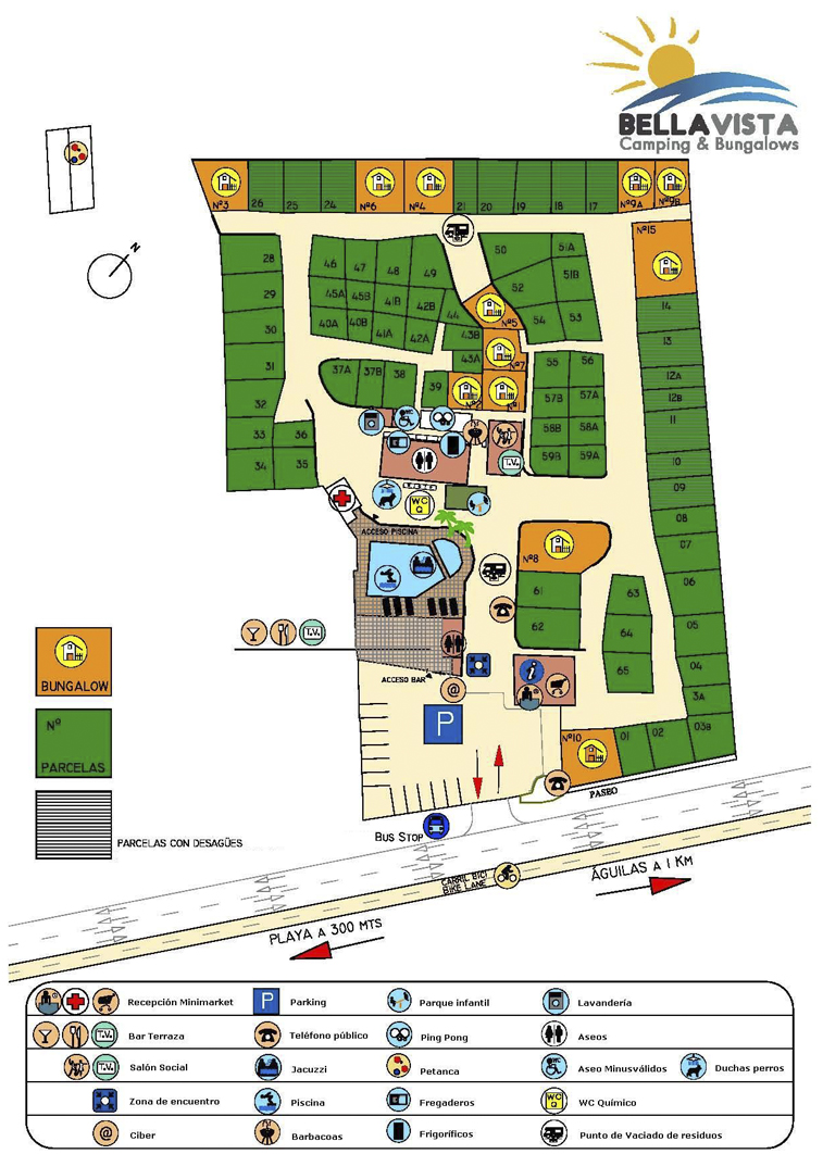 Plano del Camping Bellavista